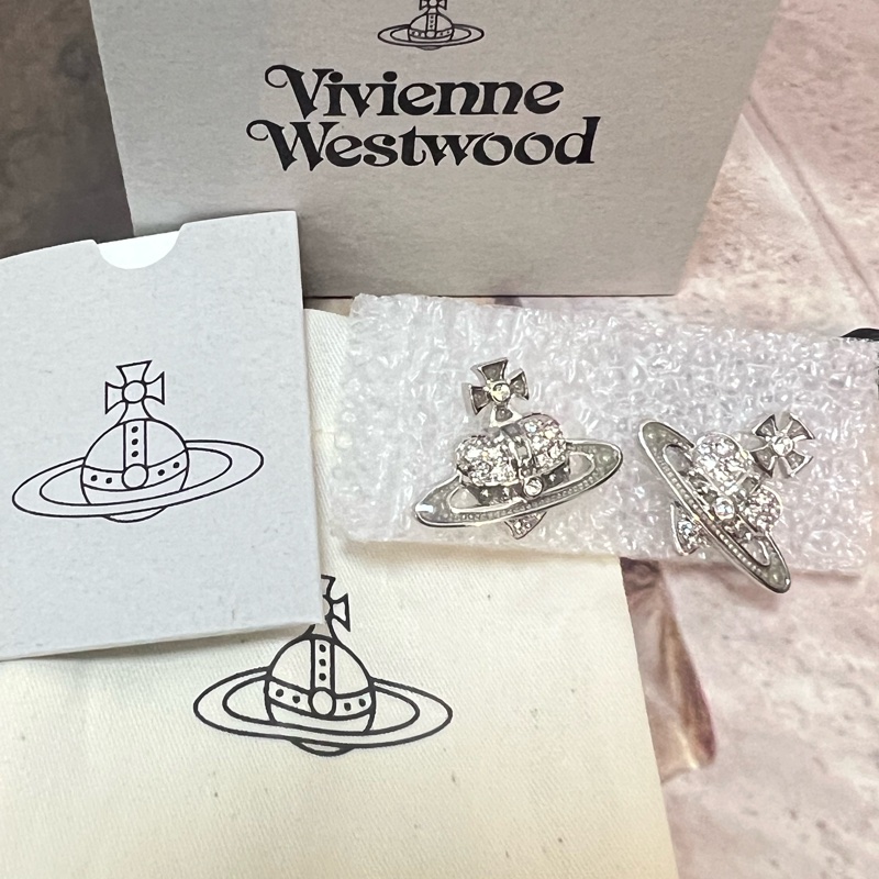 Vivienne Westwood 愛心水鑽耳環-0