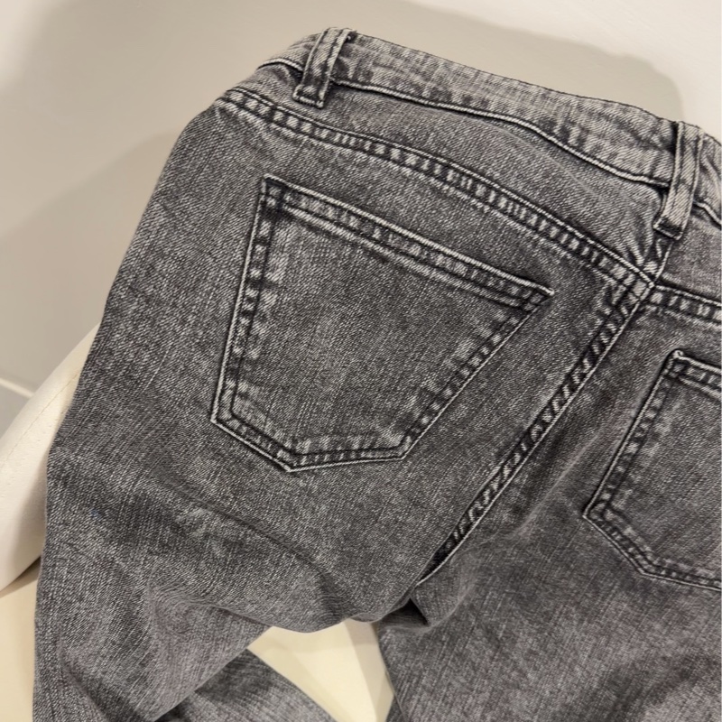 CHANEL 牛仔黑灰色🎆經典靴型褲-大Logo-9