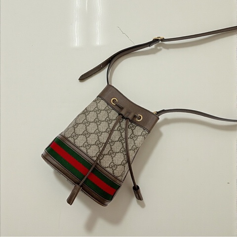 莉亞精品♡Gucci 550620 Mini老花水桶  二手
