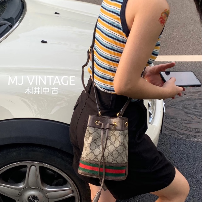 莉亞精品♡Gucci 550620 Mini老花水桶  二手-1