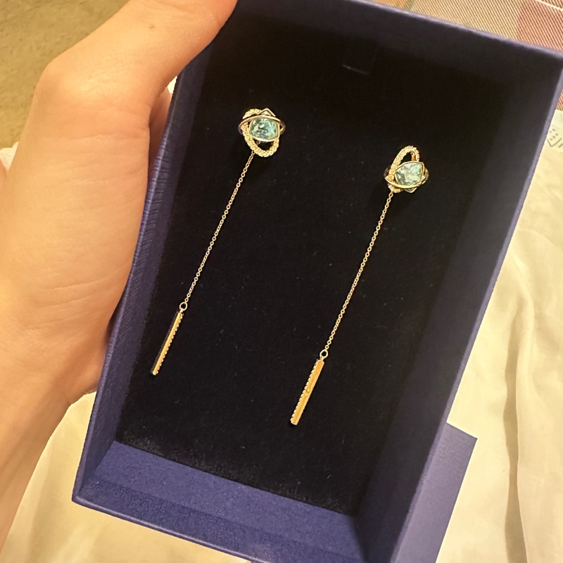 施華洛世奇SWAROVSKI 藍寶石垂釣耳環-1