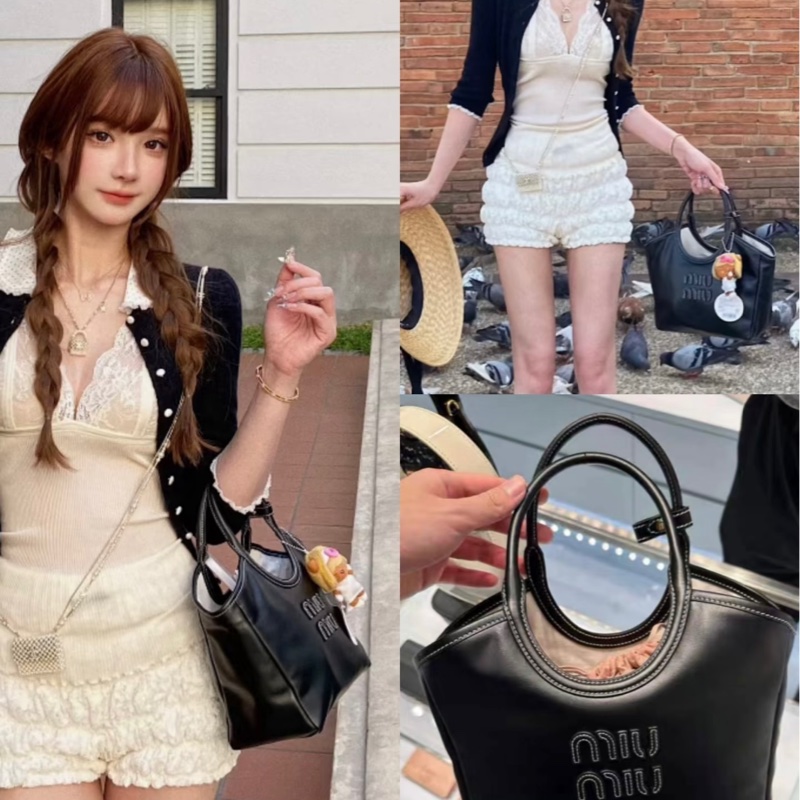 Miu Miu Ivy 皮革手提袋 小號-1