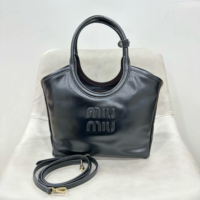 Miu Miu Ivy 皮革手提袋 小號-0