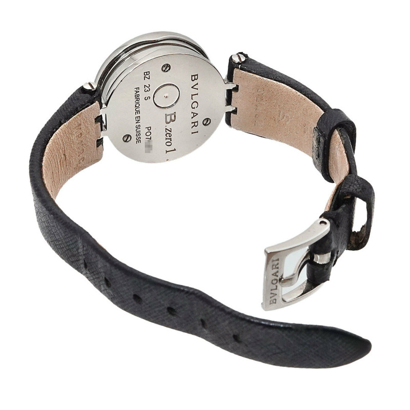 寶格麗 B-zero1 BZ23S 女士腕錶,鑲鑽錶圈,鑲嵌 12 顆鑽石,藍色錶殼,石英機芯-4