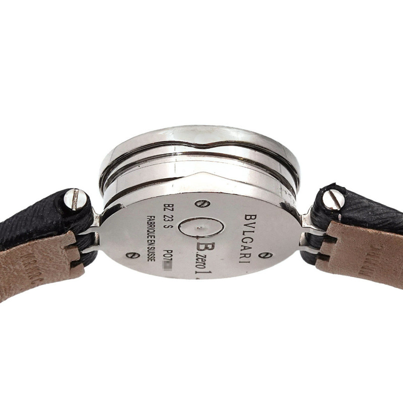 寶格麗 B-zero1 BZ23S 女士腕錶,鑲鑽錶圈,鑲嵌 12 顆鑽石,藍色錶殼,石英機芯-5