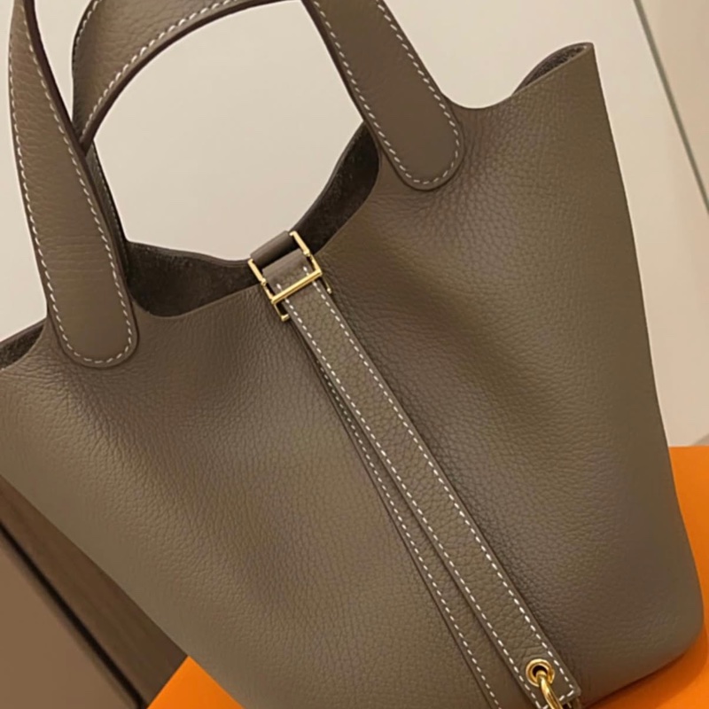 Hermes picotin 18 大象灰金釦 九成新-2