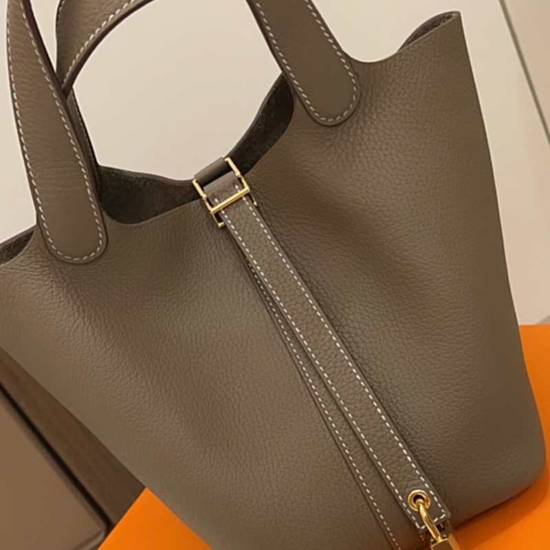 Hermes picotin 18 大象灰金釦 九成新-4