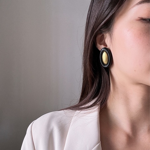 Givenchy 紀梵希 復古耳夾 黑金耳夾