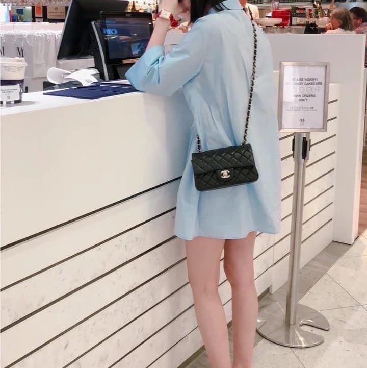 「M.Y精品」小香 晶片款 cf20 coco20 大mini 黑銀-2