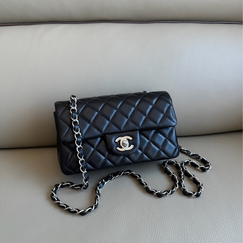 「M.Y精品」小香 晶片款 cf20 coco20 大mini 黑銀-10