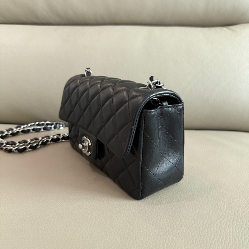 「M.Y精品」小香 晶片款 cf20 coco20 大mini 黑銀-12