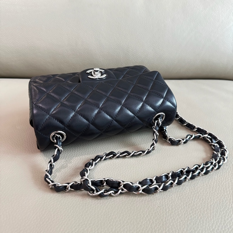 「M.Y精品」小香 晶片款 cf20 coco20 大mini 黑銀-14