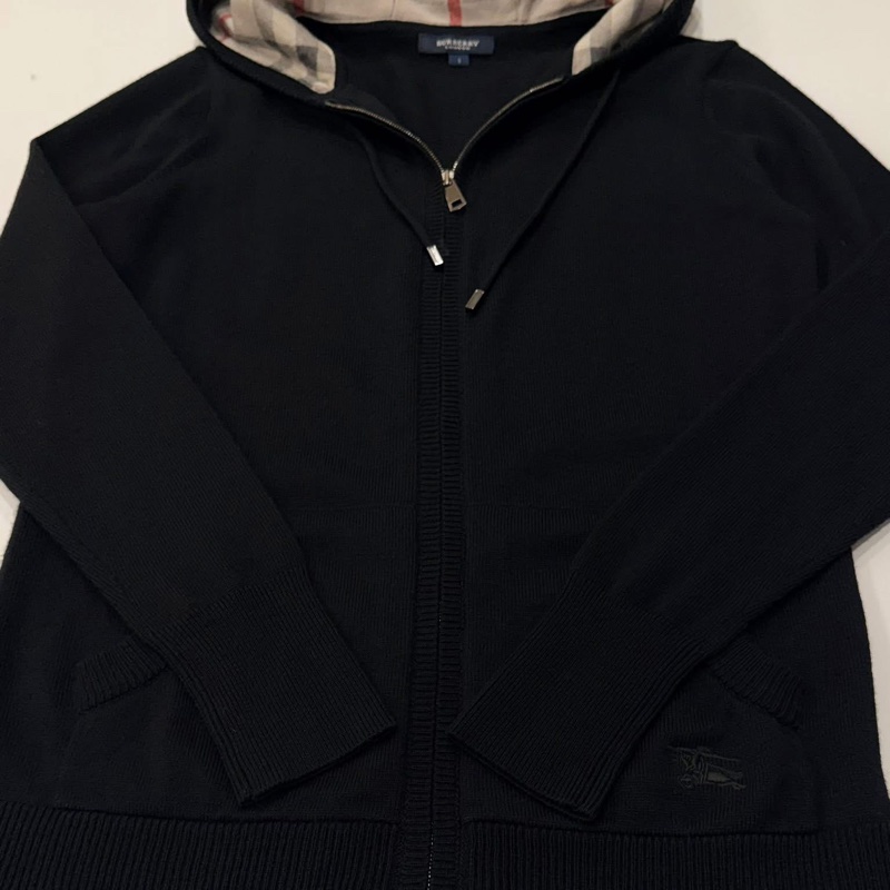 Burberry 倫敦 連帽格紋戰馬抽繩羊毛外套-6