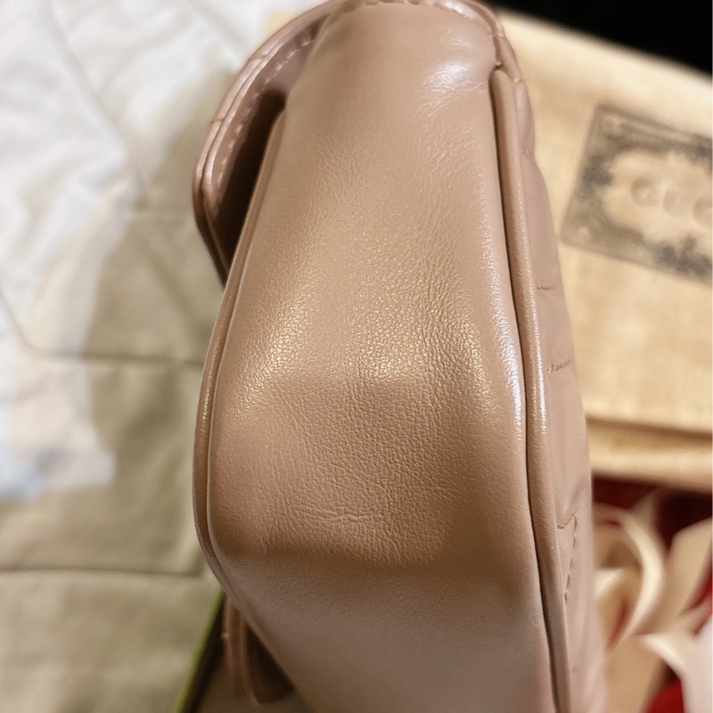 有購買票據 GUCCI Marmont supermini 奶茶色-2