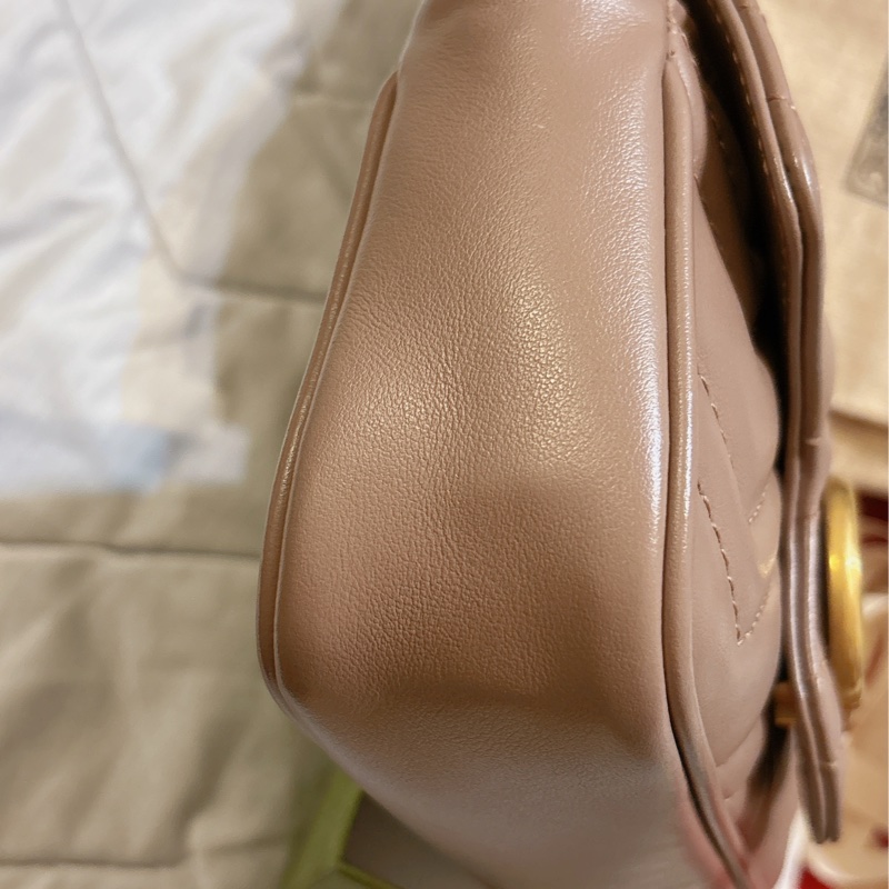 有購買票據 GUCCI Marmont supermini 奶茶色-3