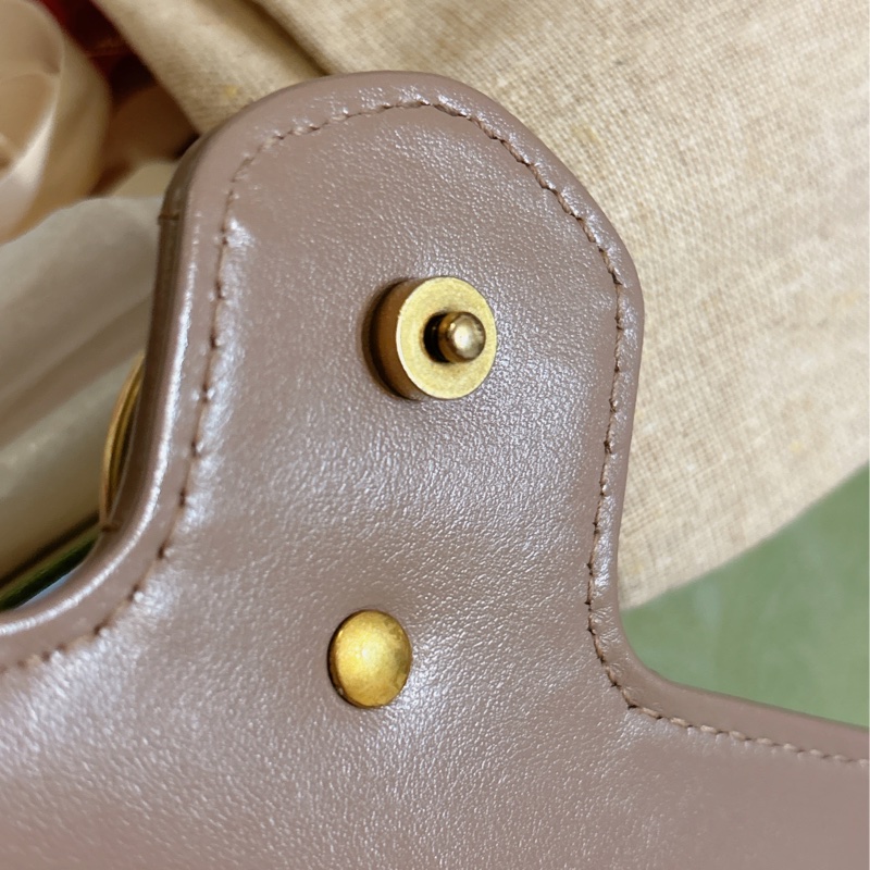 有購買票據 GUCCI Marmont supermini 奶茶色-4