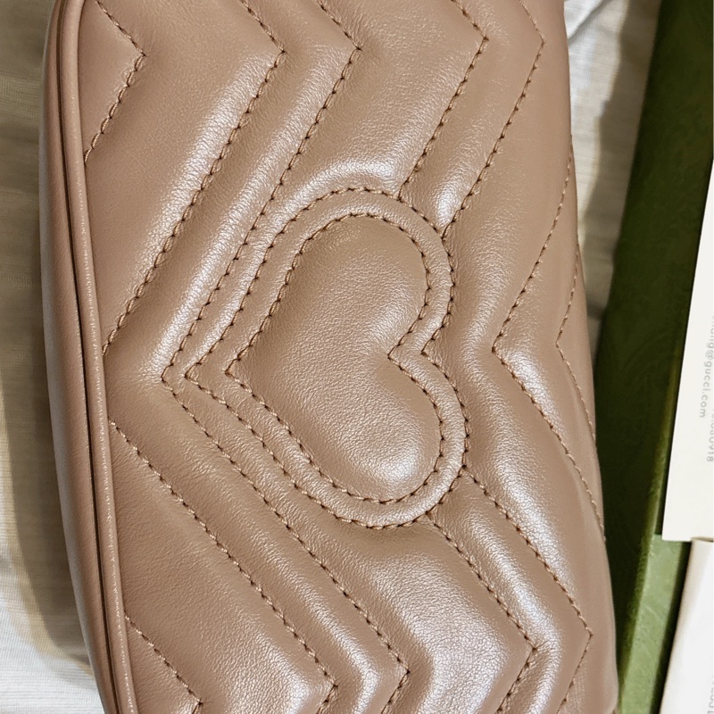 有購買票據 GUCCI Marmont supermini 奶茶色-10