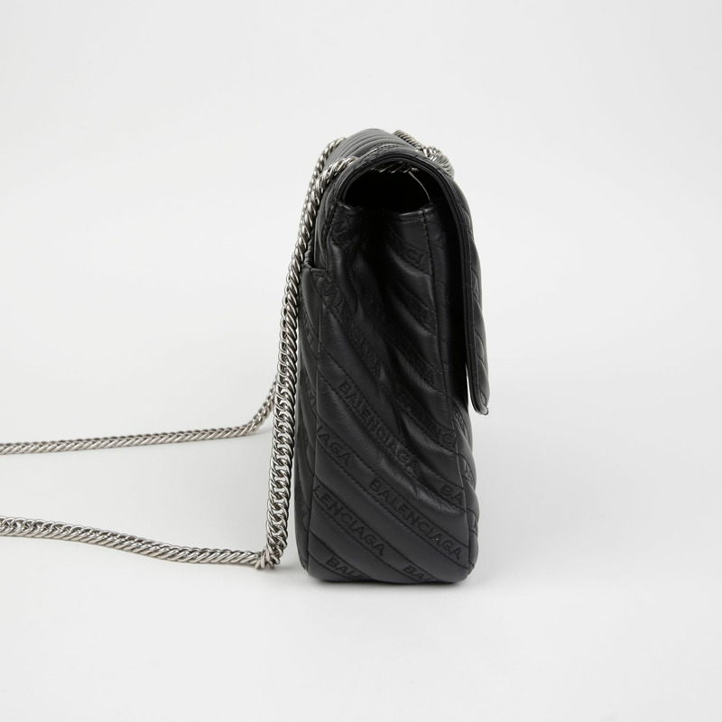 BALENCIAGA 501679 BB 絎縫大號圓形翻蓋肩斜背包-3