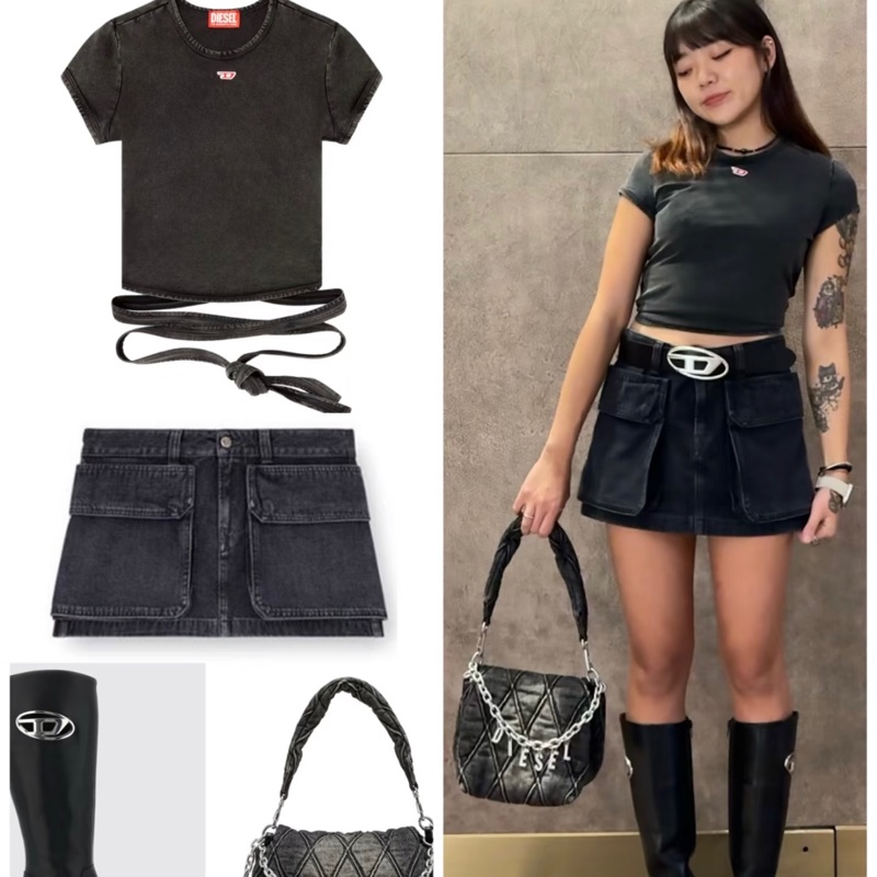 Diesel 皮革 高筒靴#35 36 37 38 39-4