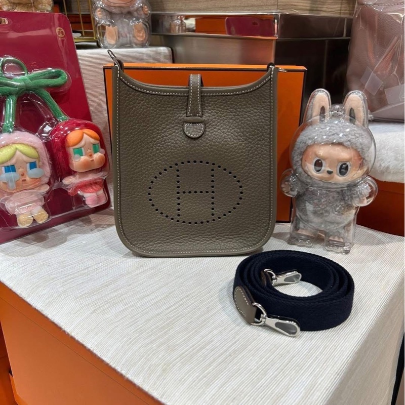 Hermes mini evelyne,大象灰,STAMP K-0
