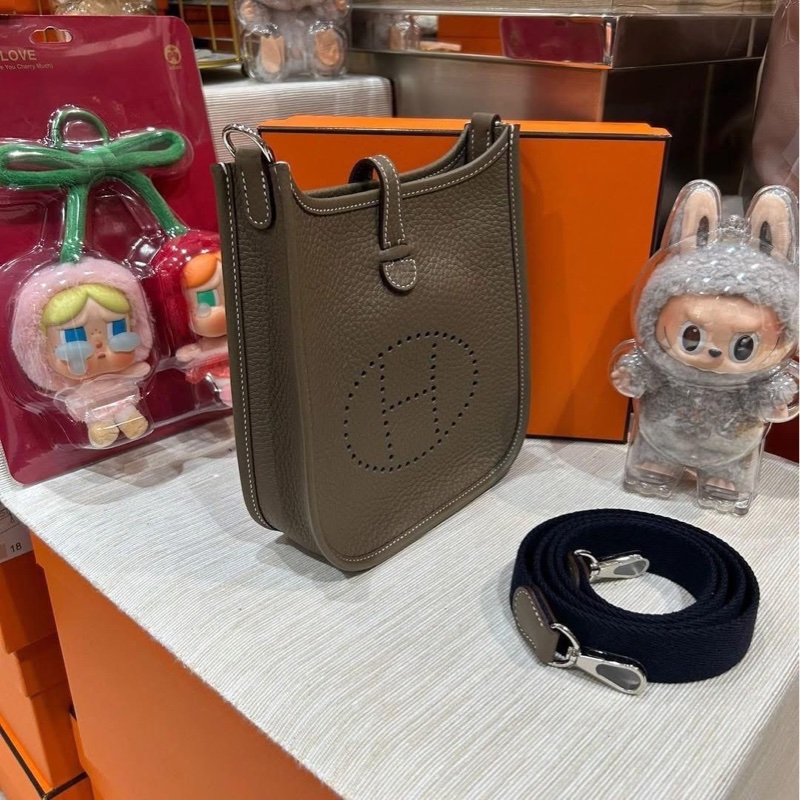Hermes mini evelyne,大象灰,STAMP K-6