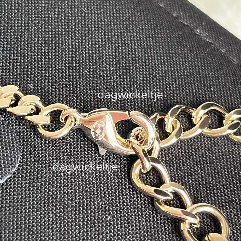 { 歐洲現貨 } 香奈兒三花水鑽logo手鍊/淡金-5