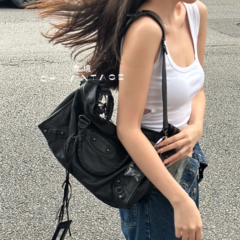 Balenciaga 巴黎世家 city Classic all black黑色 機車包 手提包 斜背包 肩背包 側背包-3