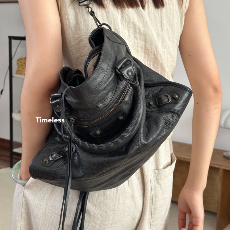 Balenciaga 巴黎世家 city Classic all black黑色 機車包 手提包 斜背包 肩背包 側背包-8