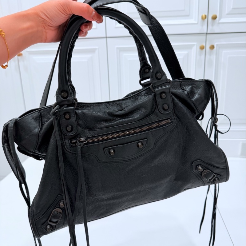 Balenciaga 巴黎世家 city Classic all black黑色 機車包 手提包 斜背包 肩背包 側背包-10