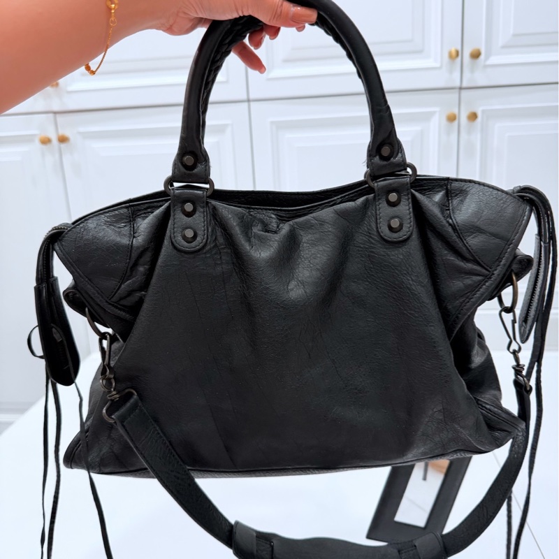 Balenciaga 巴黎世家 city Classic all black黑色 機車包 手提包 斜背包 肩背包 側背包-11