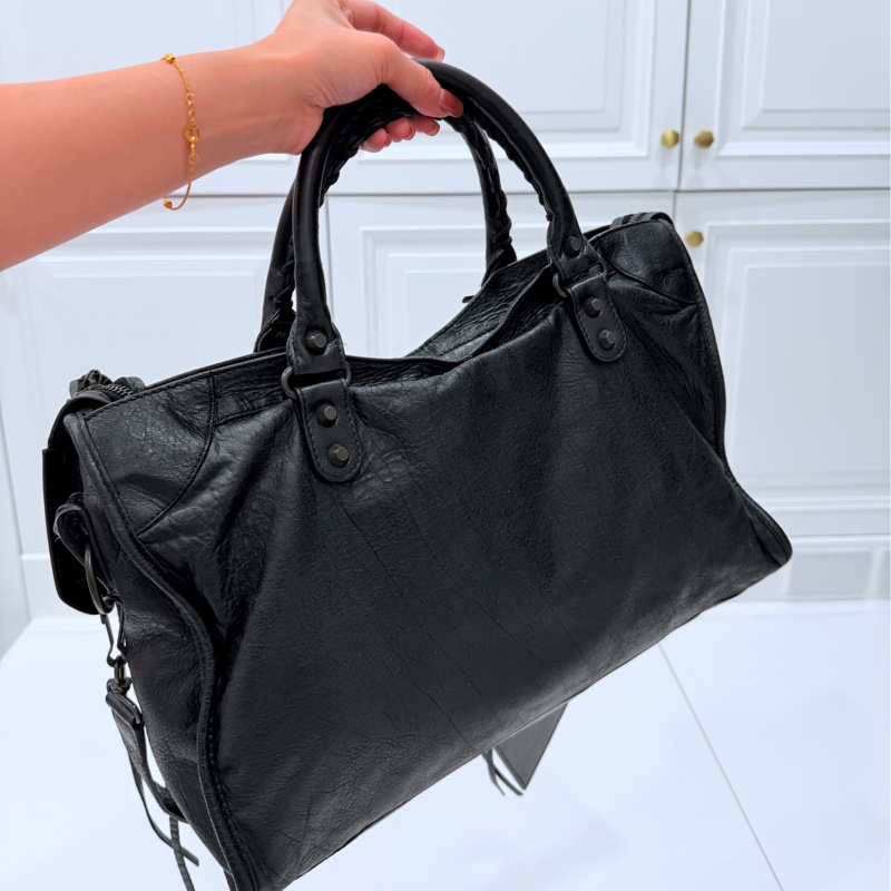 Balenciaga 巴黎世家 city Classic all black黑色 機車包 手提包 斜背包 肩背包 側背包-12