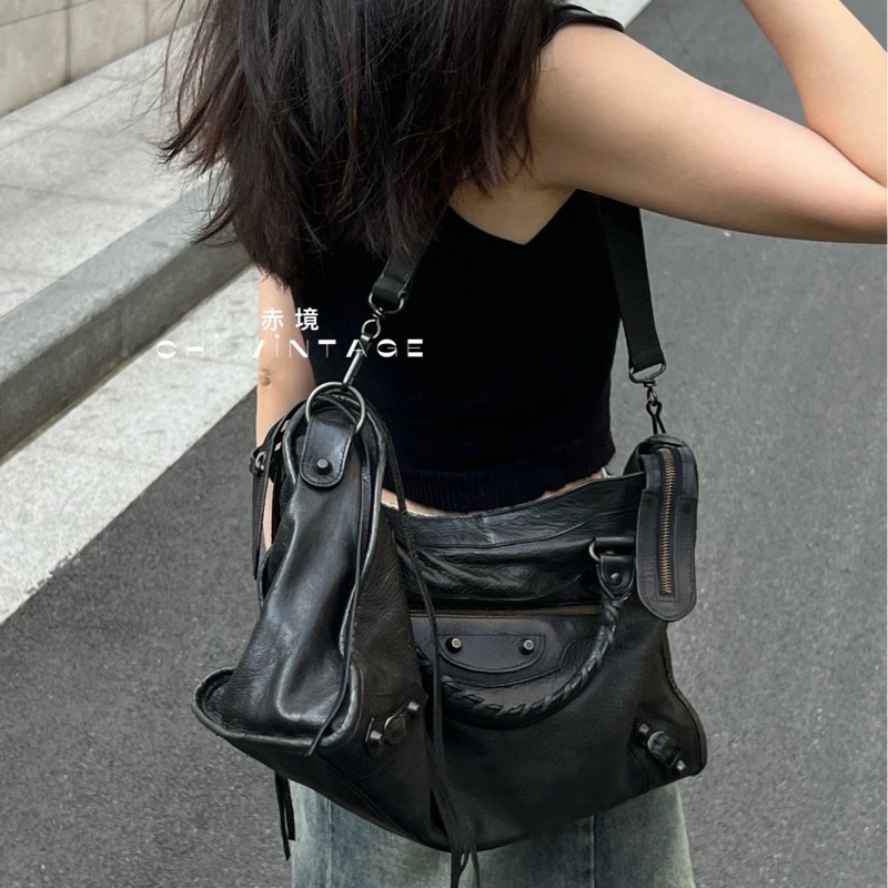 Balenciaga 巴黎世家 city Classic all black黑色 機車包 手提包 斜背包 肩背包 側背包-15