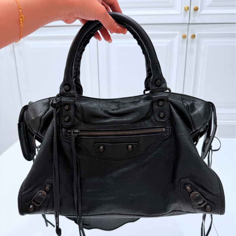 Balenciaga 巴黎世家 city Classic all black黑色 機車包 手提包 斜背包 肩背包 側背包-17