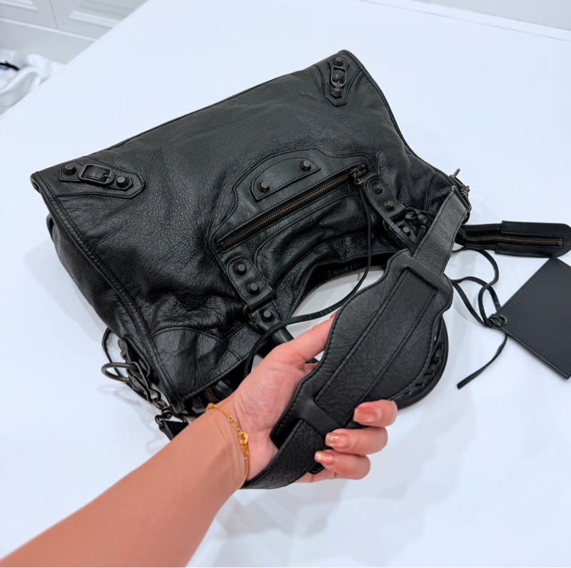 Balenciaga 巴黎世家 city Classic all black黑色 機車包 手提包 斜背包 肩背包 側背包-19