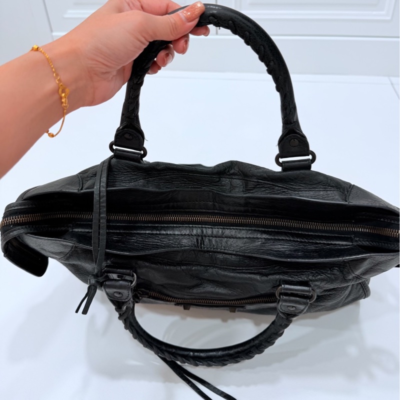 Balenciaga 巴黎世家 city Classic all black黑色 機車包 手提包 斜背包 肩背包 側背包-26