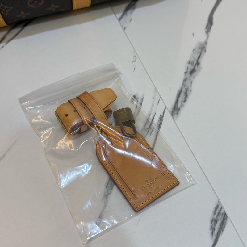 【LOUIS VUITTON LV 路易威登】棕色 原花 帆布 Keepall Bandouliere 45 手提行李袋M41418-14