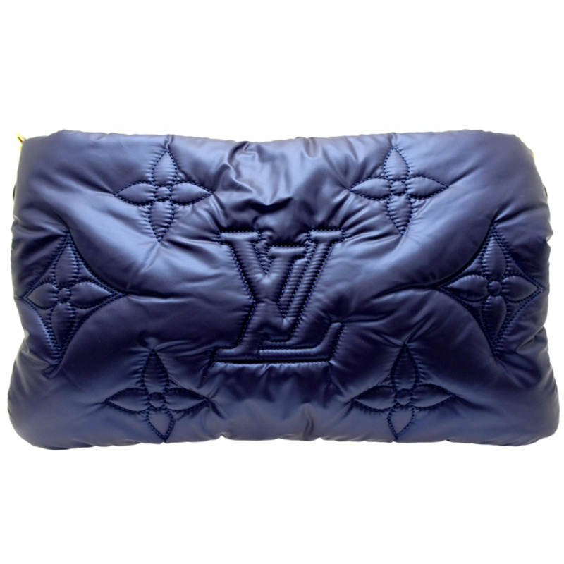 路易威登 2021 秋冬 Maxi Multi Pochette Accessoires 女士單肩包 M21057(已停產)Monogram Pillow,海軍藍和銀色-1