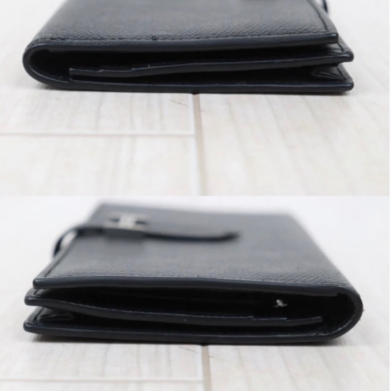 「JL精品代購」9新 Hermes 愛馬仕bearn黑銀長夾-3