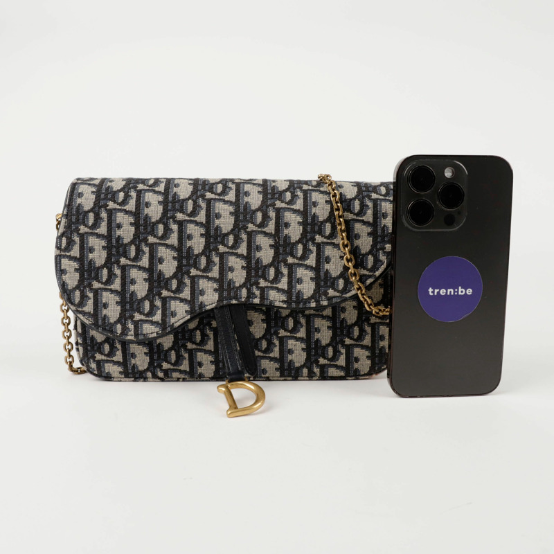 DIOR S5907CTZQ 馬鞍形中型鏈條斜背包-7