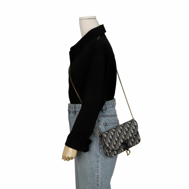 DIOR S5907CTZQ 馬鞍形中型鏈條斜背包-10