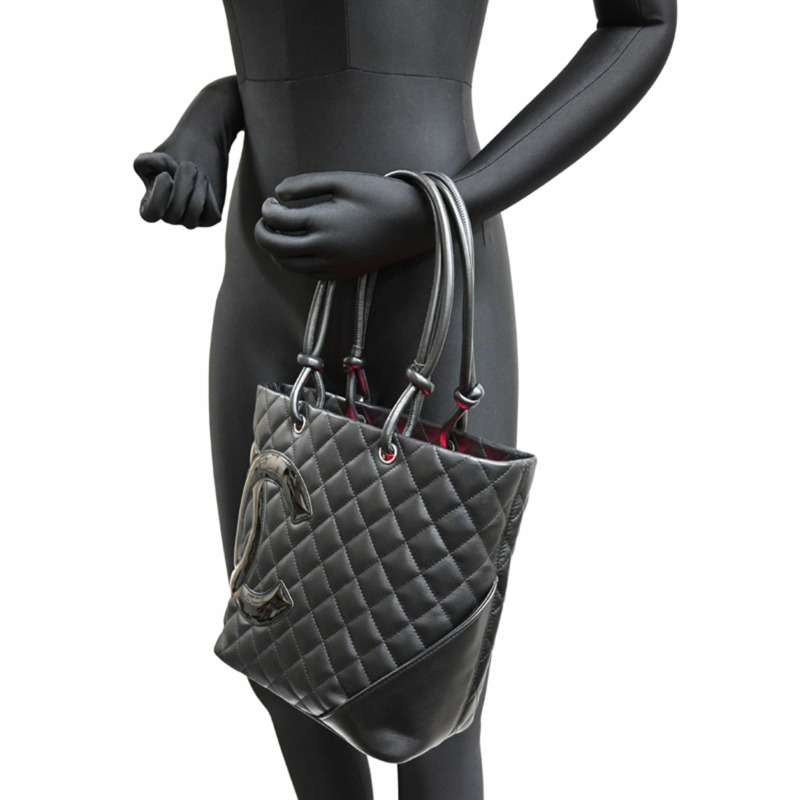 香奈兒 Cambon 系列中型托特包女士手提包 A25167 黑色小牛皮-8