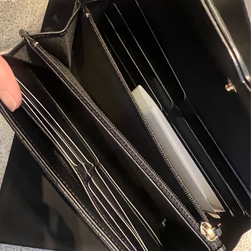 Chanel 黑色荔枝牛長夾-4