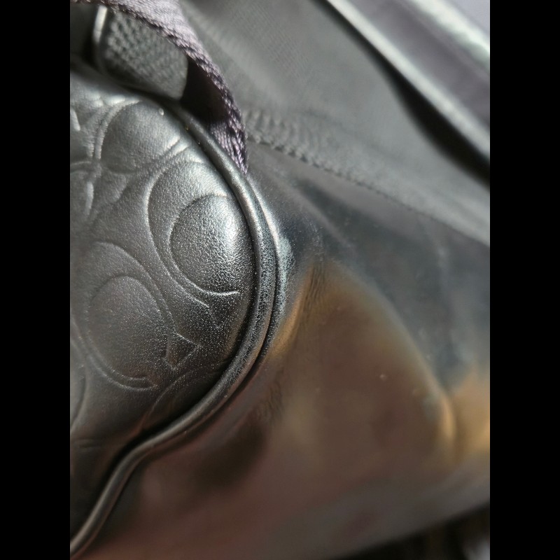 COACH Academy Backpack Signature Leather 黑色壓紋後背包 型號D1880-29493-5