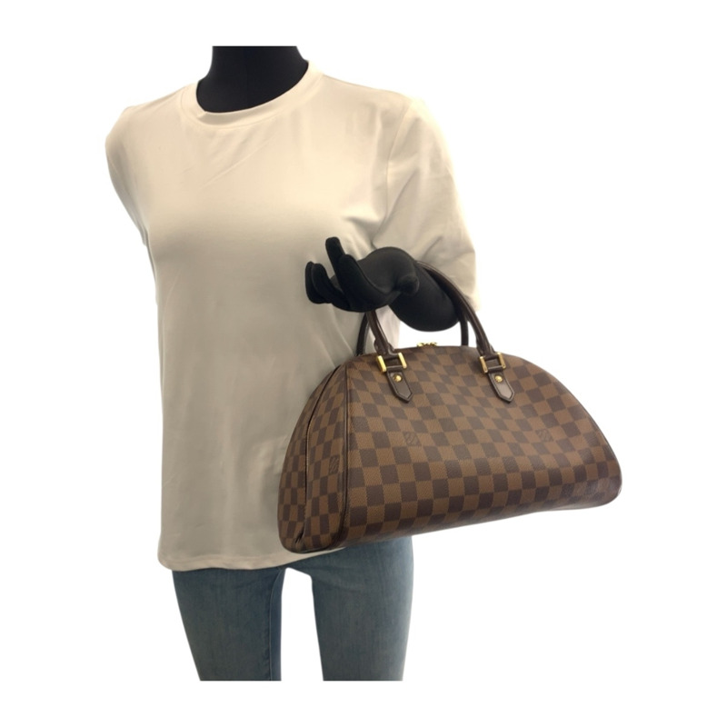 路易威登 Damier Rivera MM 棕色手提包,配金色五金,N41434,女士款-6