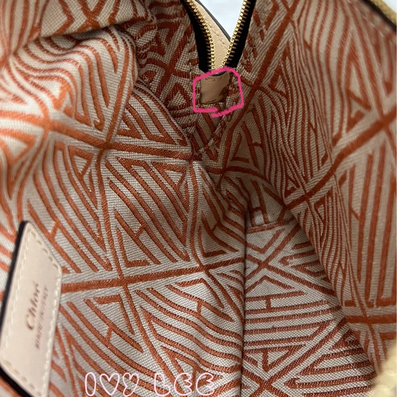 CHLOE Daria 小款 編織握把小牛皮 手提包 斜背包 米杏色 米色 正品 二手精品-9