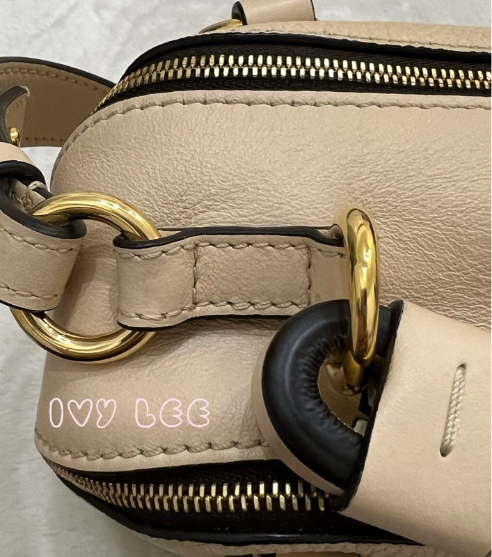 CHLOE Daria 小款 編織握把小牛皮 手提包 斜背包 米杏色 米色 正品 二手精品-17