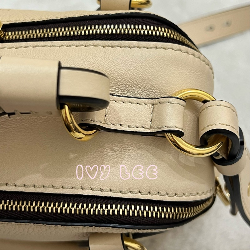 CHLOE Daria 小款 編織握把小牛皮 手提包 斜背包 米杏色 米色 正品 二手精品-19