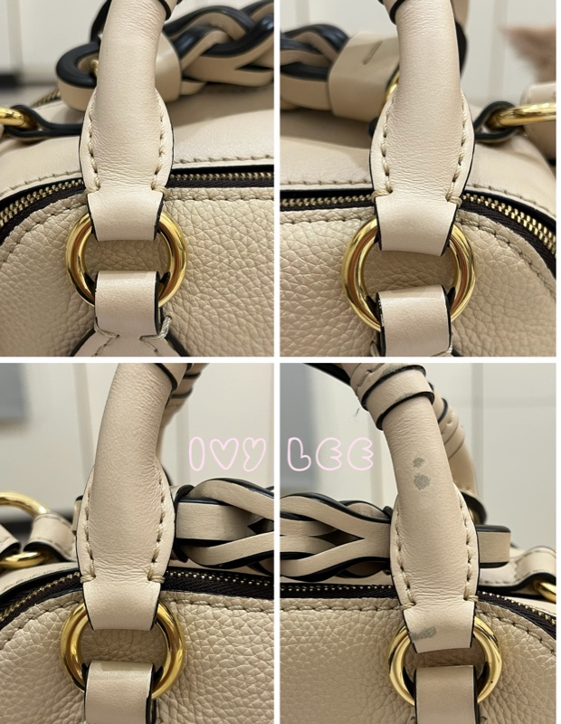 CHLOE Daria 小款 編織握把小牛皮 手提包 斜背包 米杏色 米色 正品 二手精品-26