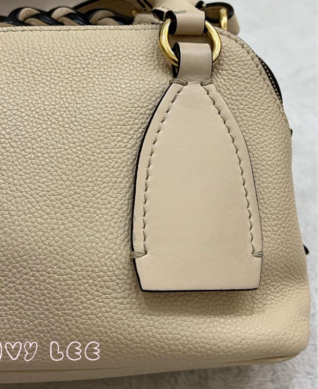 CHLOE Daria 小款 編織握把小牛皮 手提包 斜背包 米杏色 米色 正品 二手精品-34