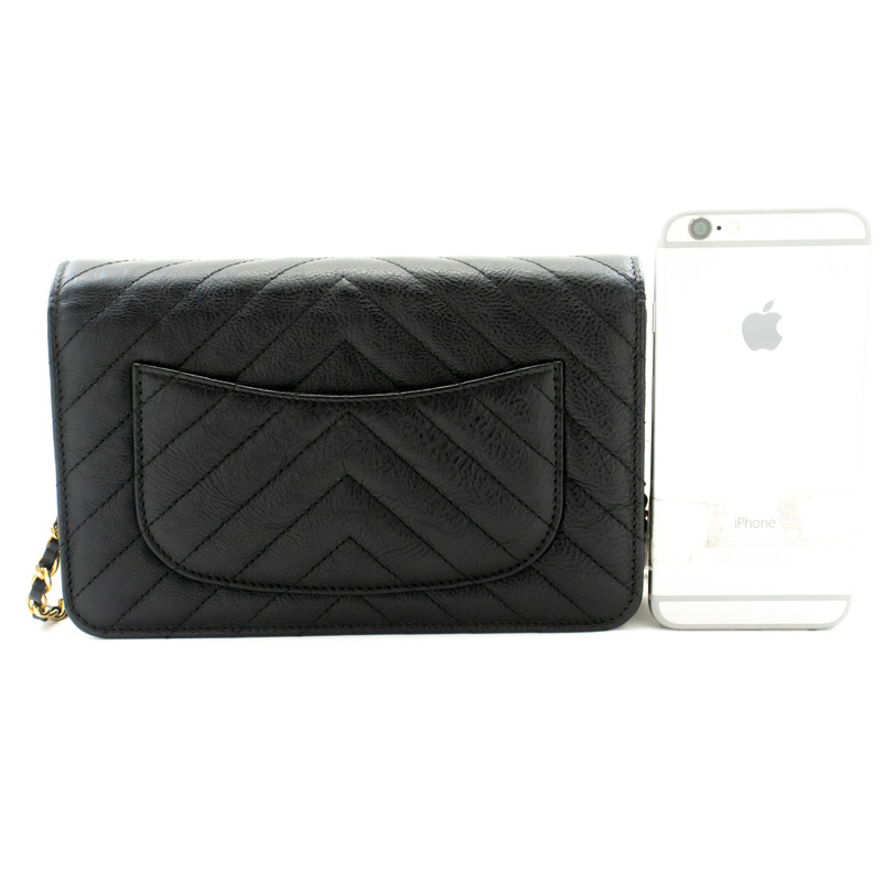 【日本直送】香奈兒 V 形縫線小牛皮鏈條錢包 WOC 鏈條單背包-2